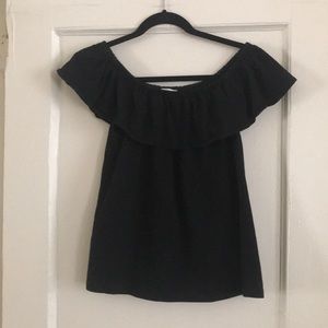 Black off the shoulder shirt